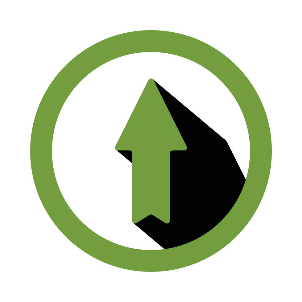 arrow up icon green round design. simple vector illustration for app, web.