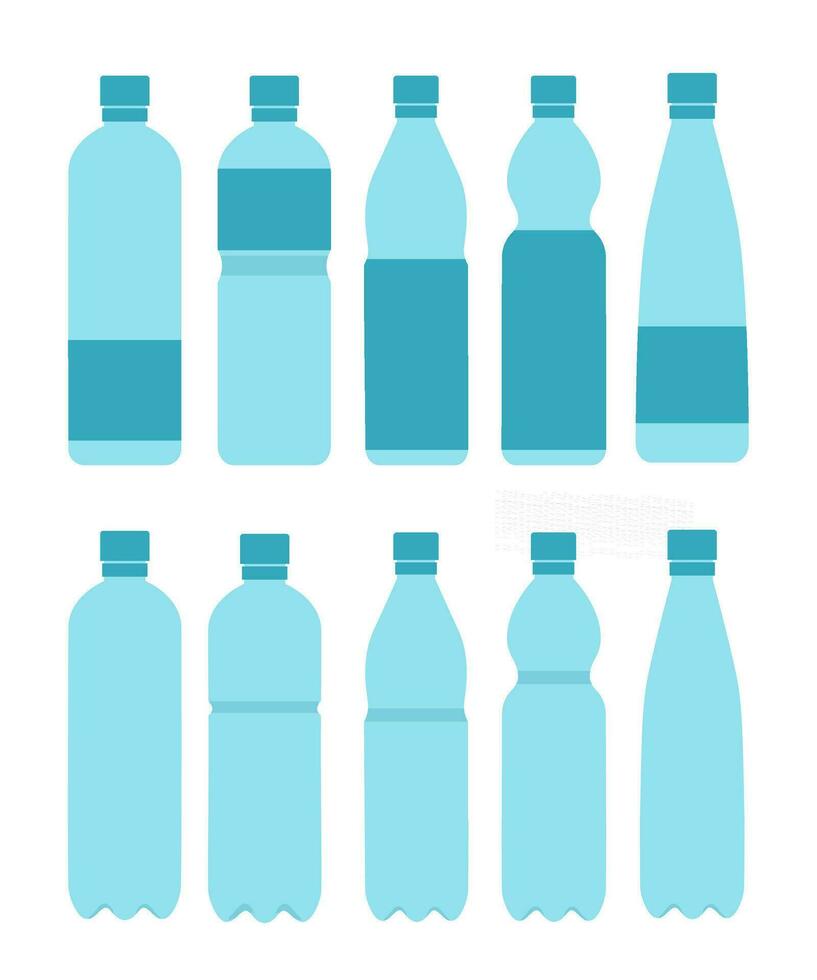 azul agua botella colección vector