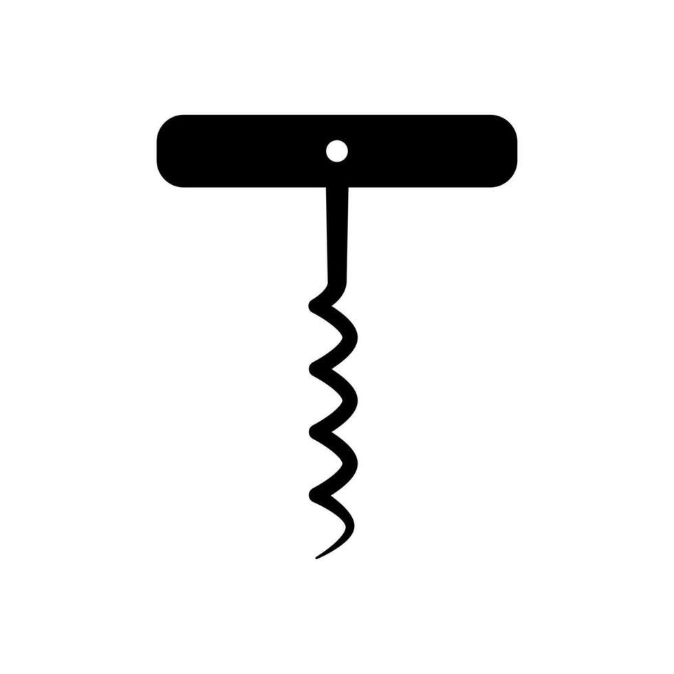 Corkscrew icon. Tool with metal spiral for pulling corks and opening bottles of wine for tasting and vector party vector