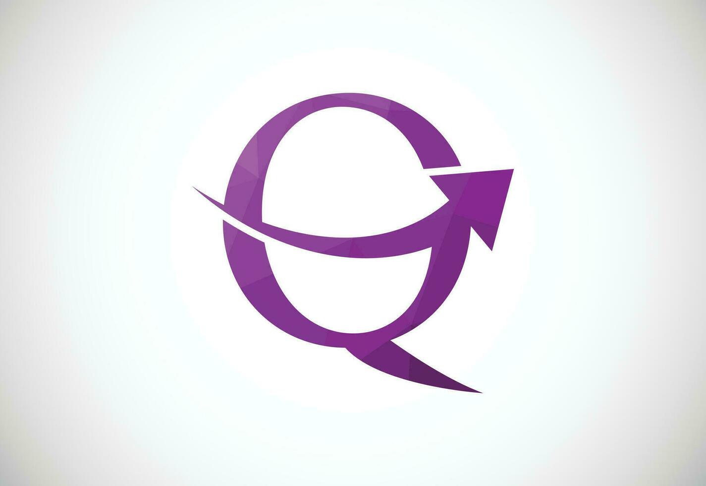Low Poly and Letter Q logo design template, Vector illustration