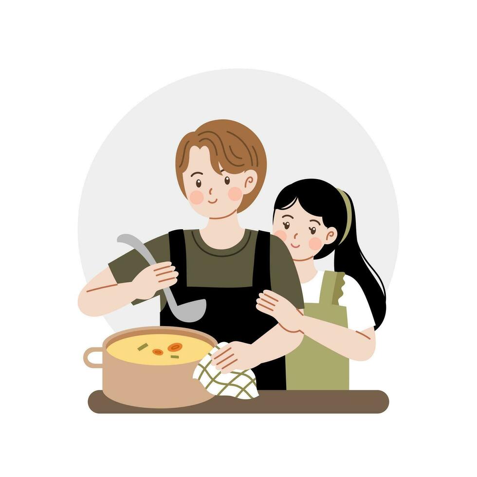 Couple do romantic things together vector