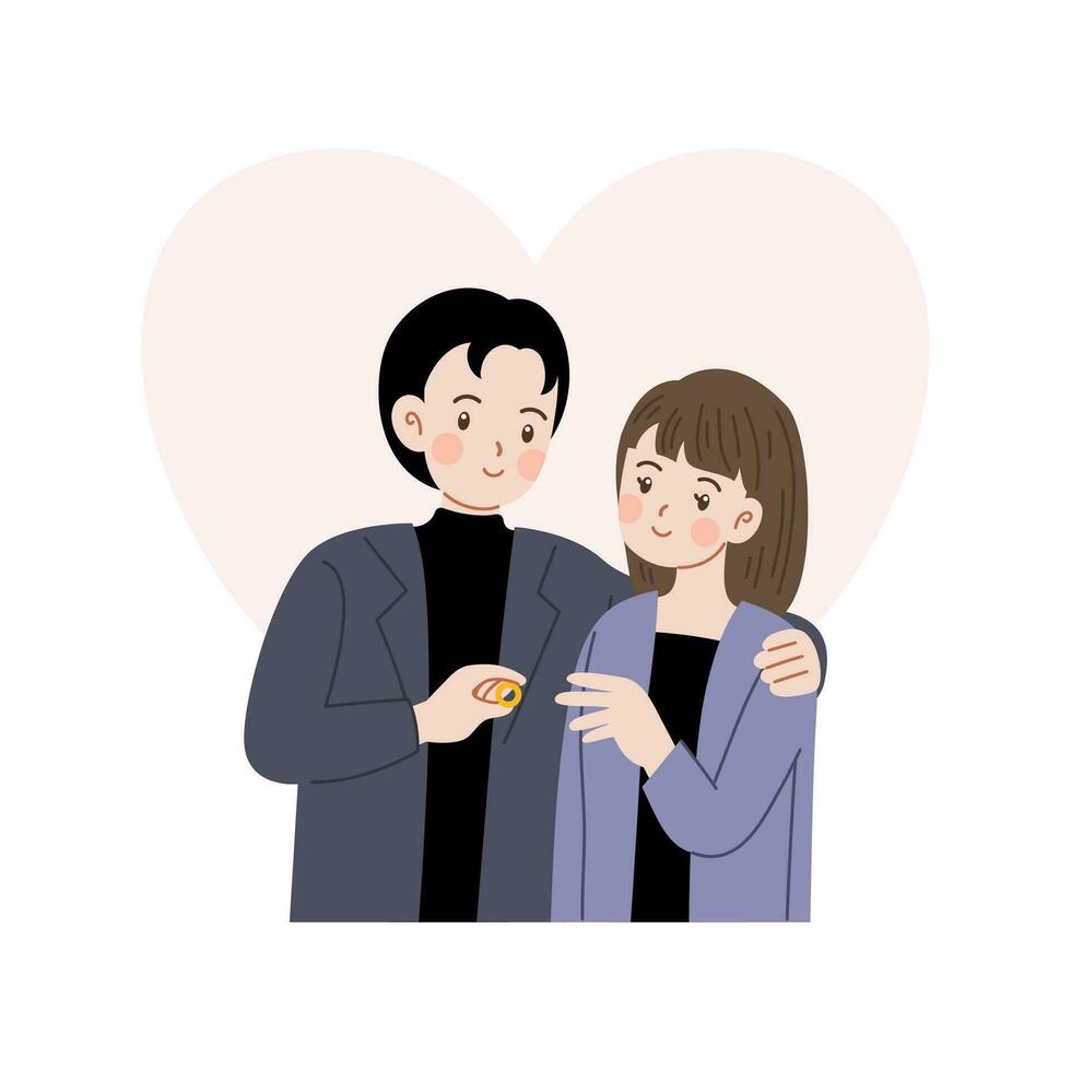 Couple do romantic things together vector