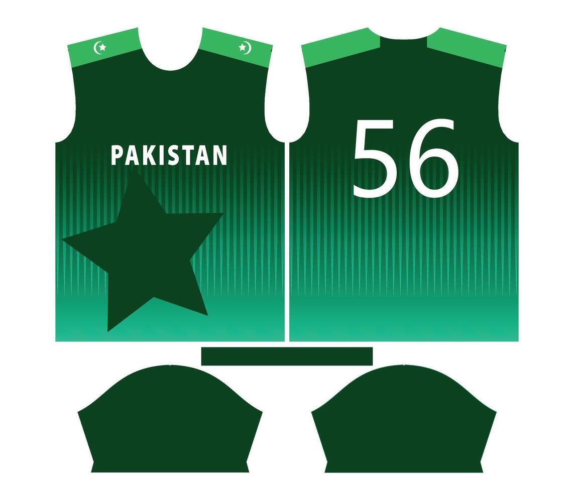 Pakistan cricket team sports kid design or Pakistan cricket jersey design vector