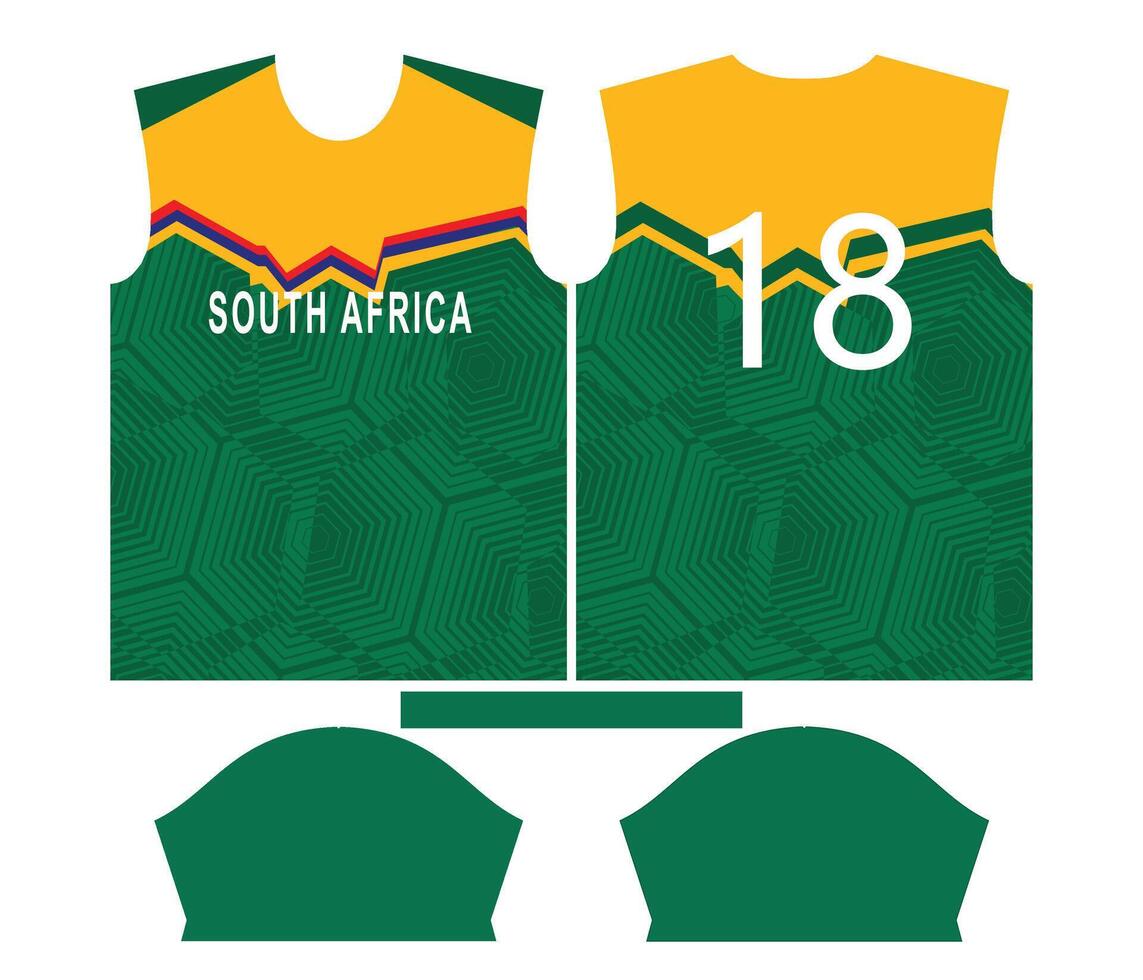 South Africa cricket team sports kid design or South africa cricket jersey design vector