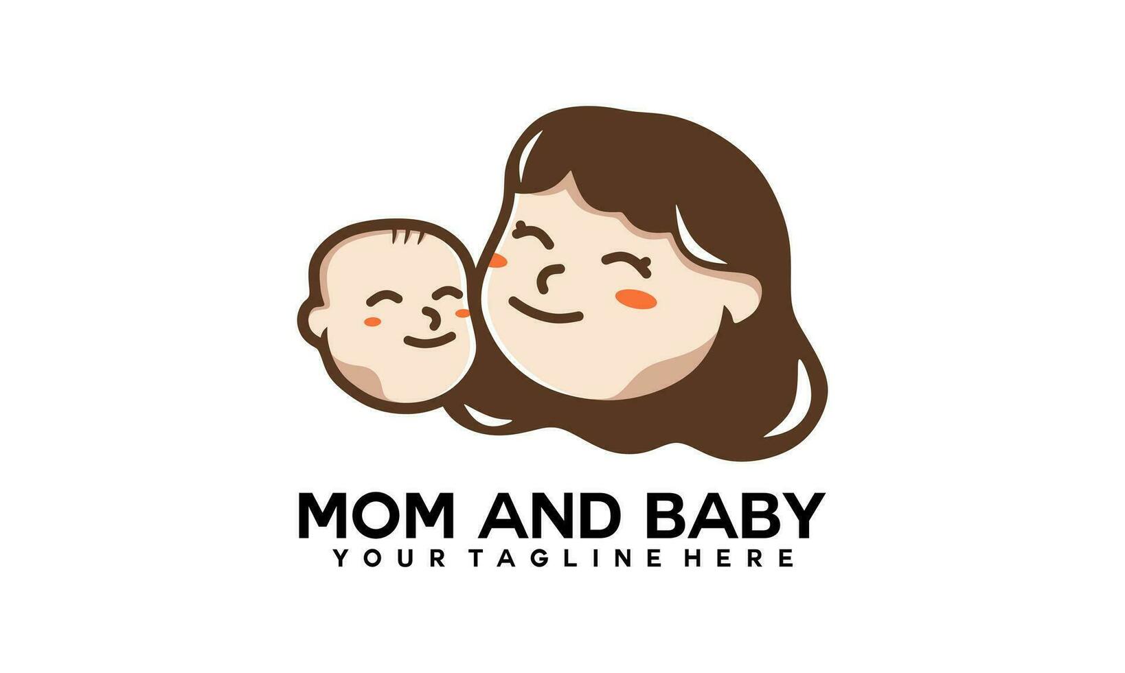 Mom and baby logo designMom and baby logo design. Mother and baby in simple style illustration. vector