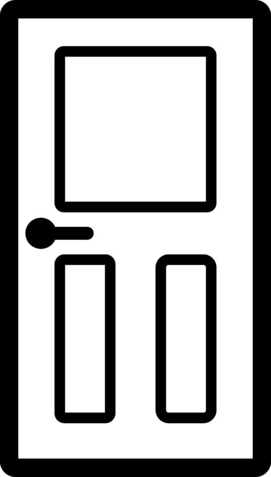 Door black outlines vector illustration