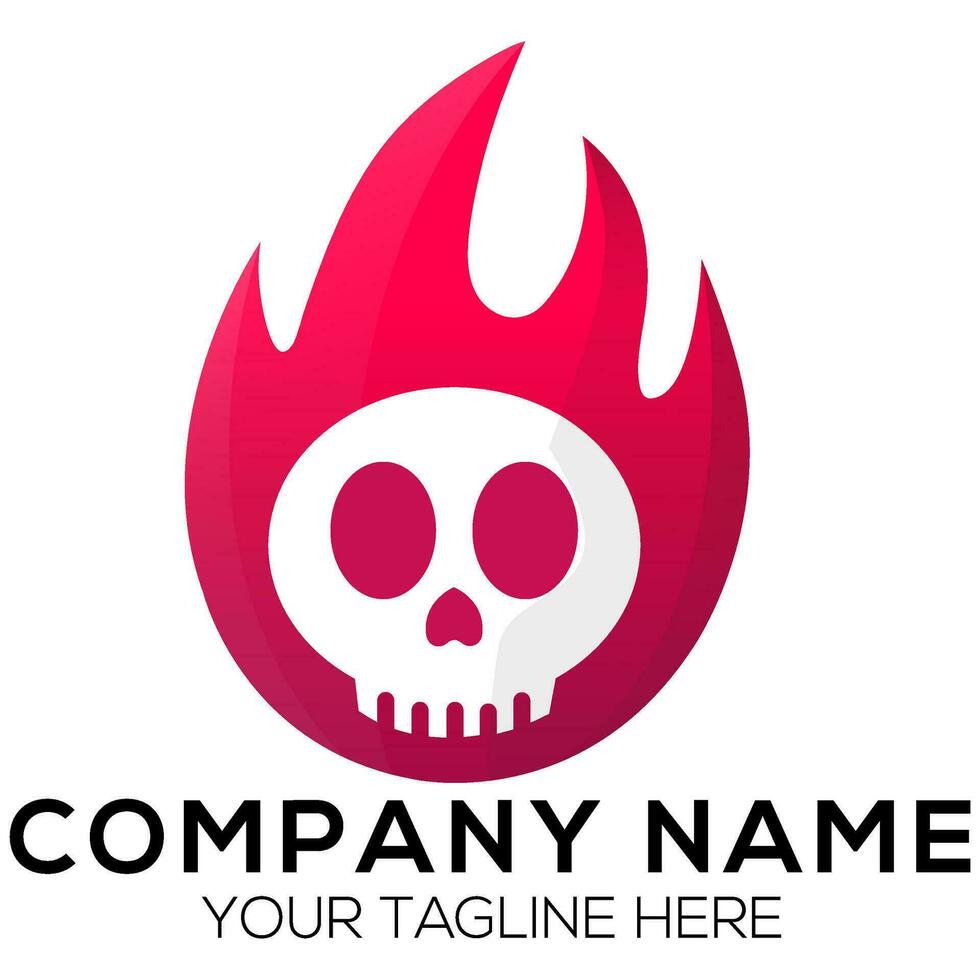 fire skull logo vector design. logo template