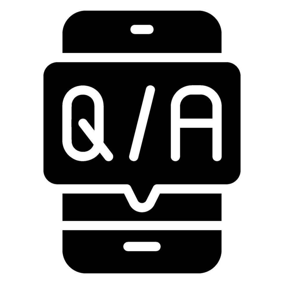 qa glyph icon vector