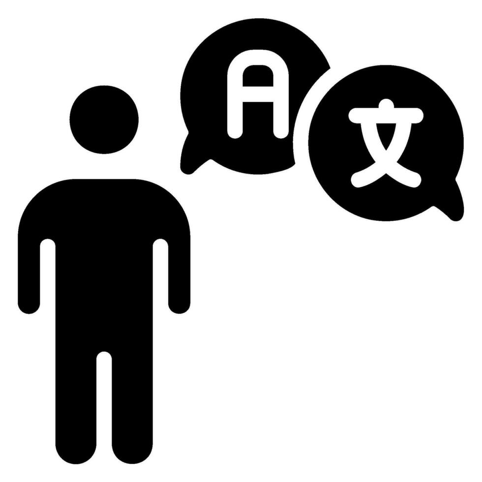 translator glyph icon vector