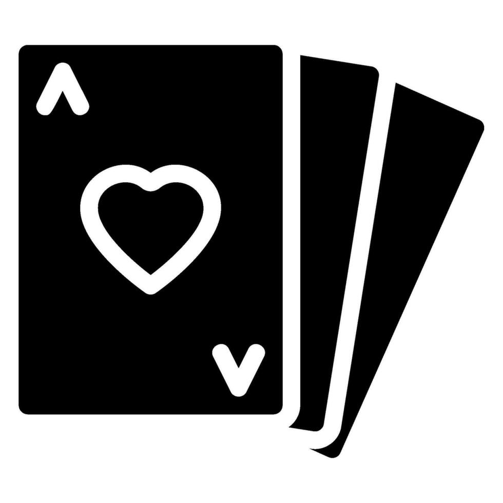 icono de glifo de cartas de póquer vector