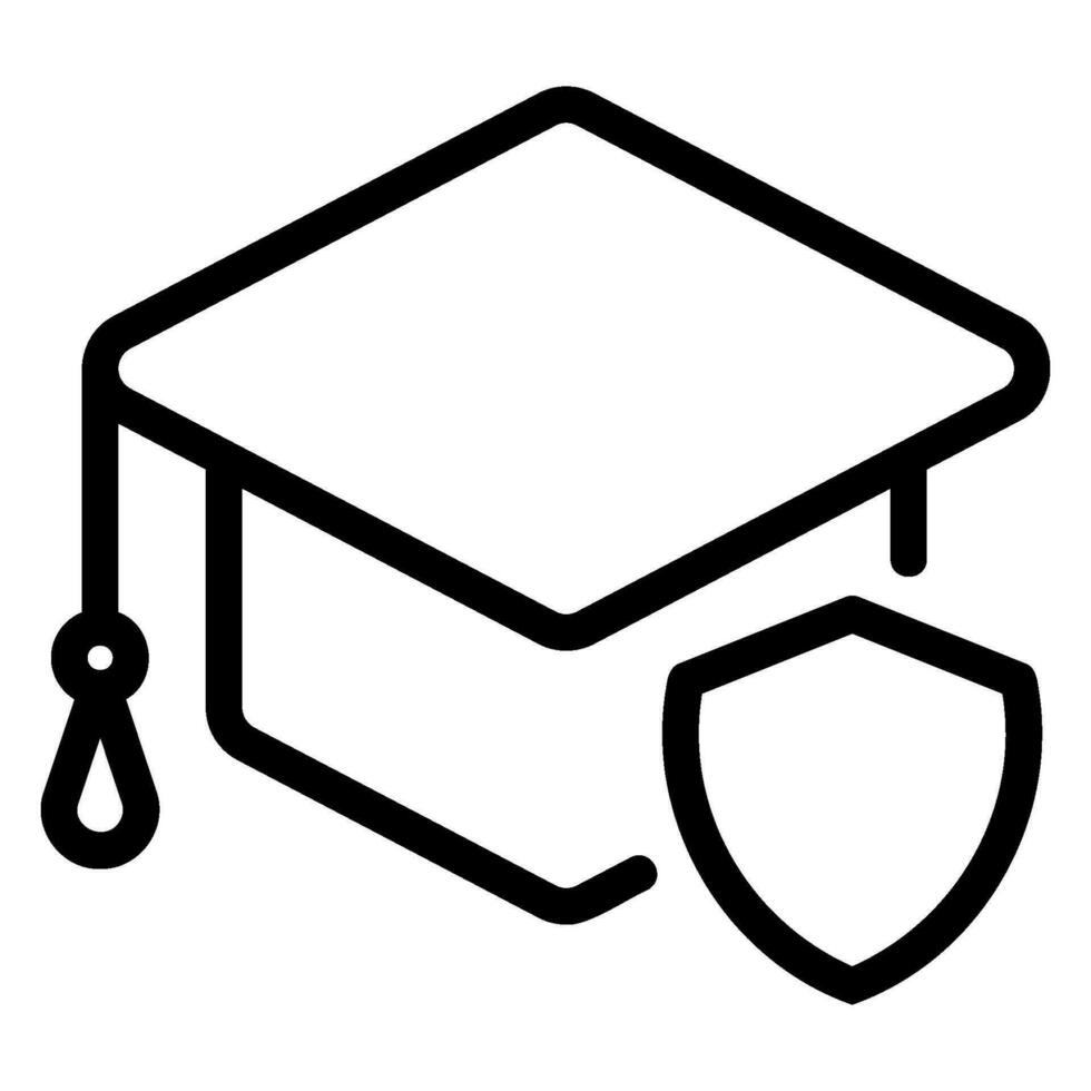 icono de línea de gorro de graduación vector