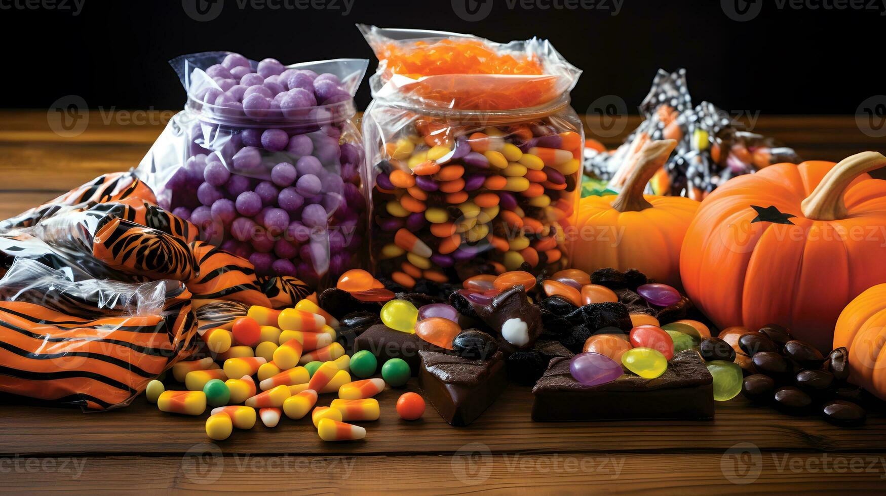 colorful halloween candy pumpkin collection photo