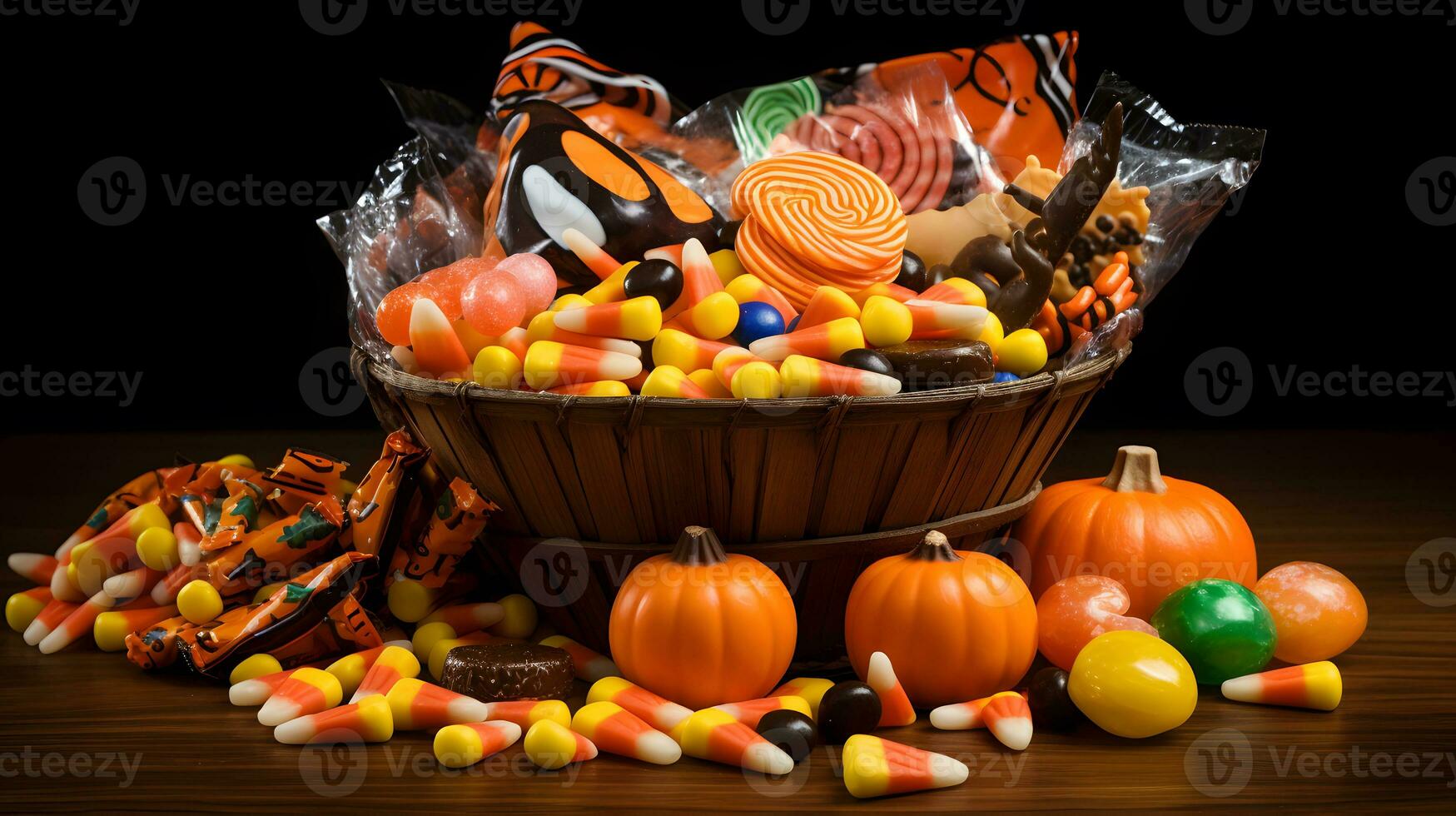 colorful halloween candy pumpkin collection photo