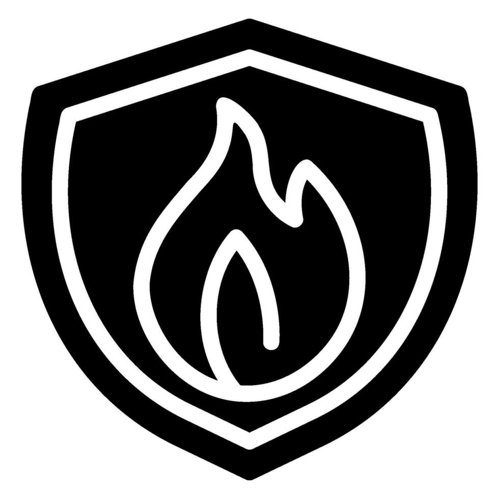 fuego prevención glifo icono vector