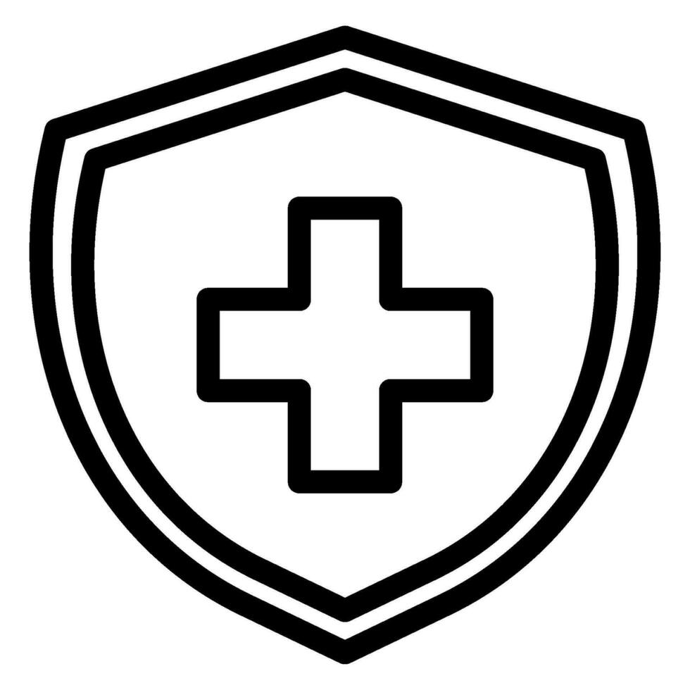 icono de línea de seguro médico vector