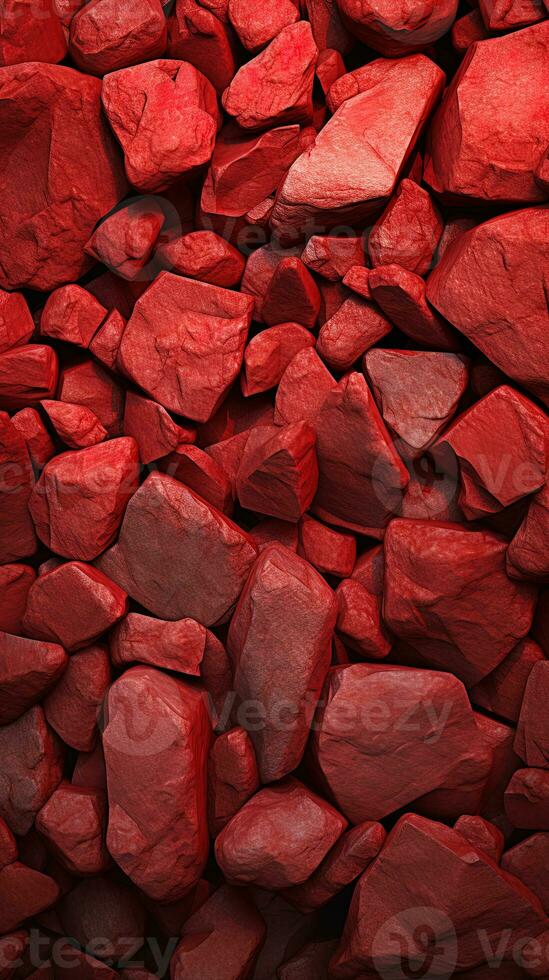 guijarros piedras antecedentes con rojo tonificado ai generado foto