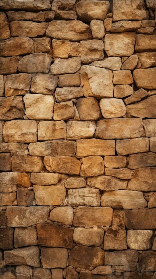 Brown stone wall texture background. ai generated photo