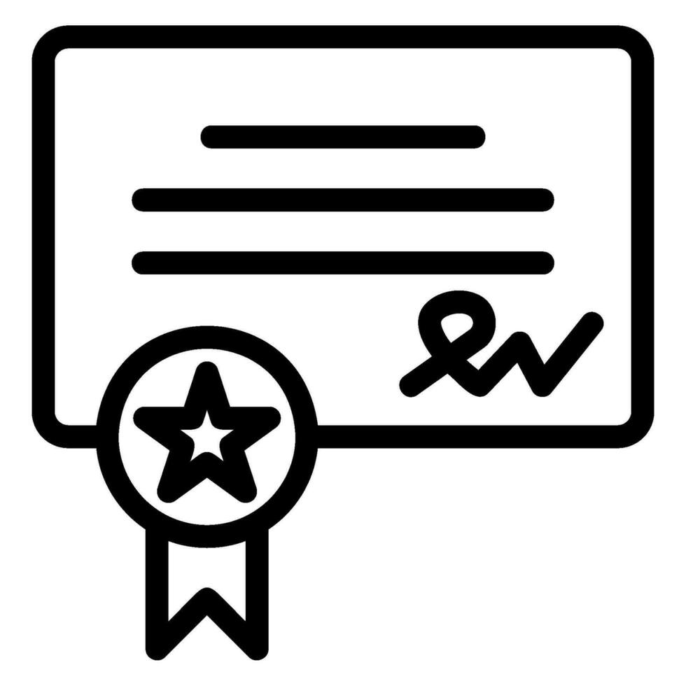 certificate line icon vector