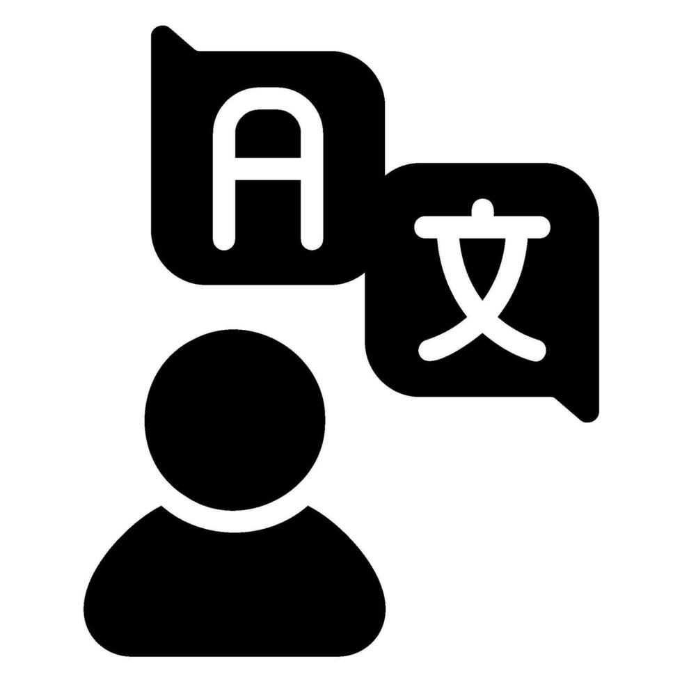 bilingual glyph icon vector