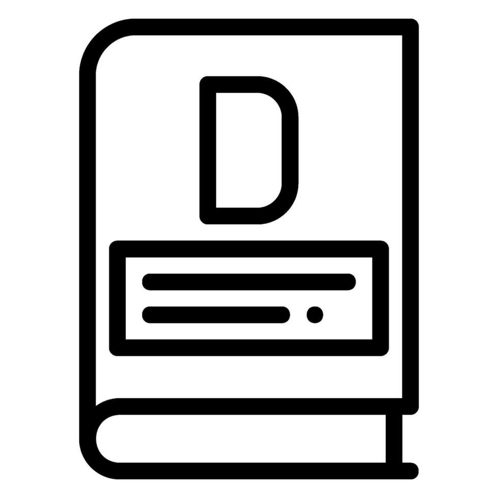 dictionary line icon vector