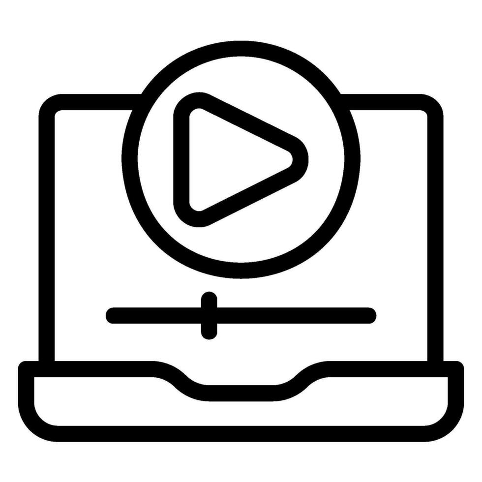 video tutorial line icon vector