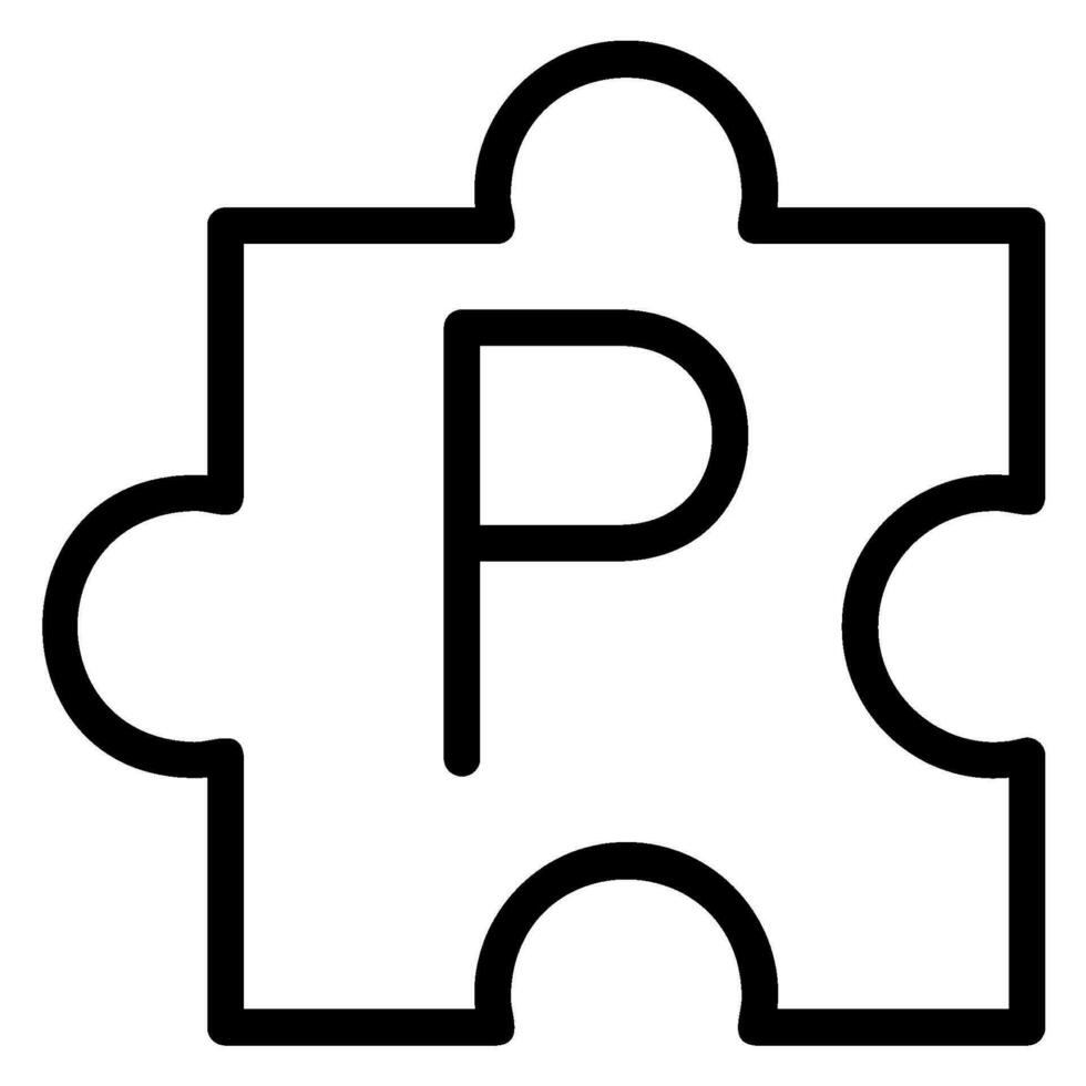 puzzle line icon vector