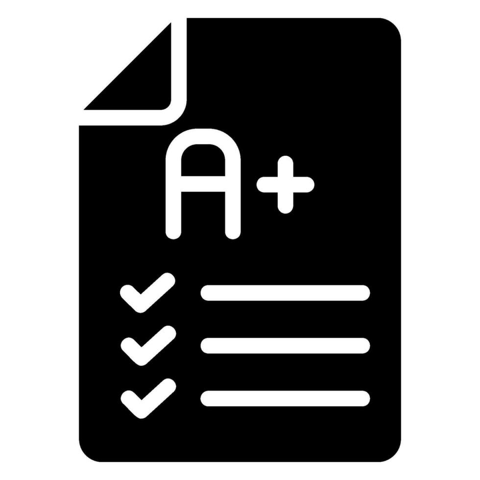 exam glyph icon vector