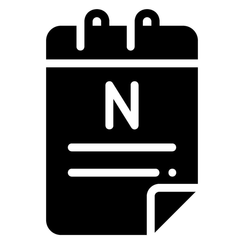 notebook glyph icon vector