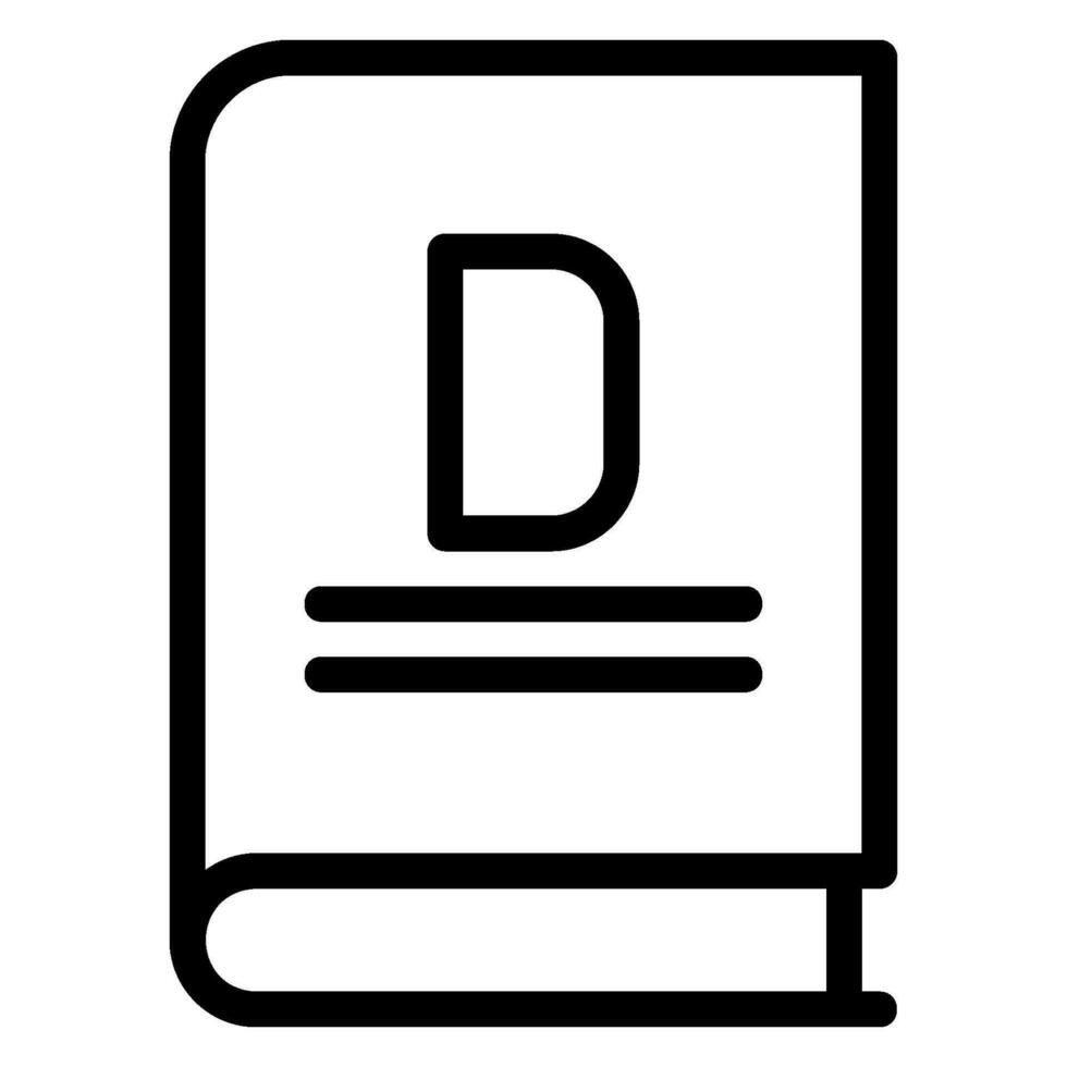 dictionary line icon vector