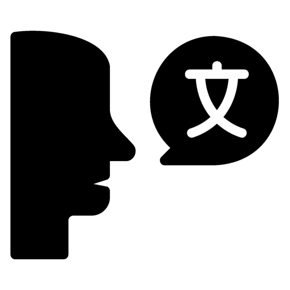speaking glyph icon vector