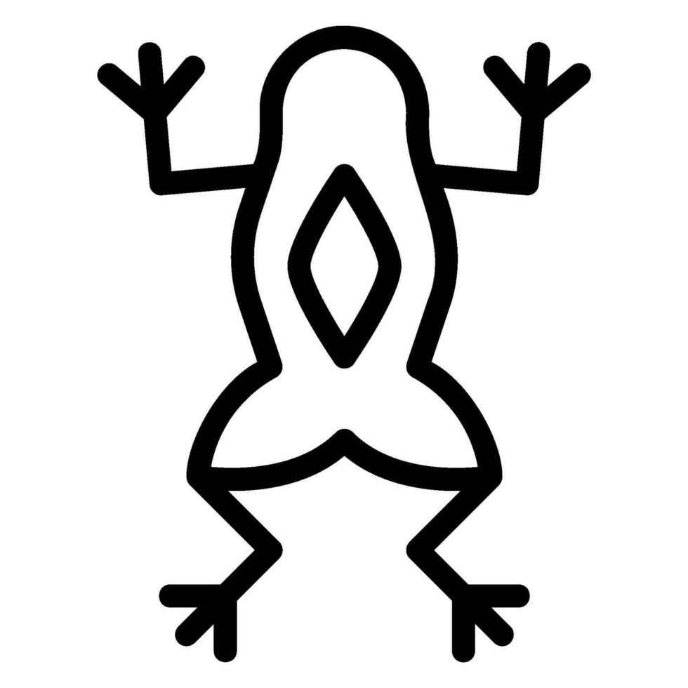 frog line icon vector