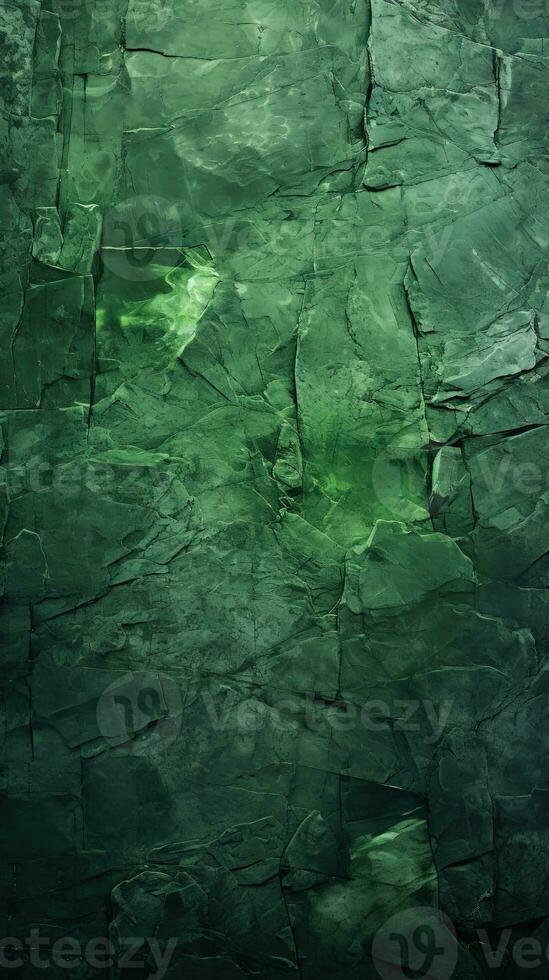Green stone wall texture background. ai generated photo