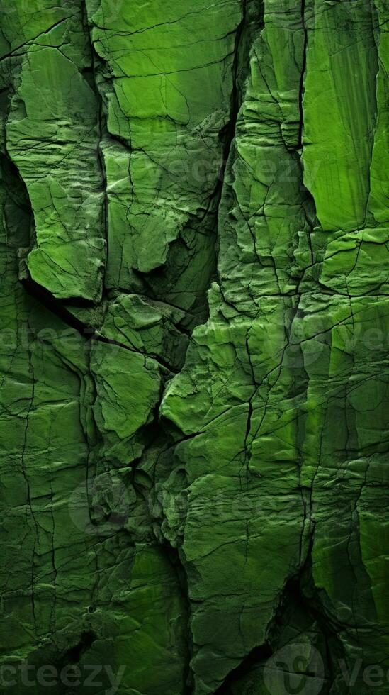 Green stone wall texture background. ai generated photo
