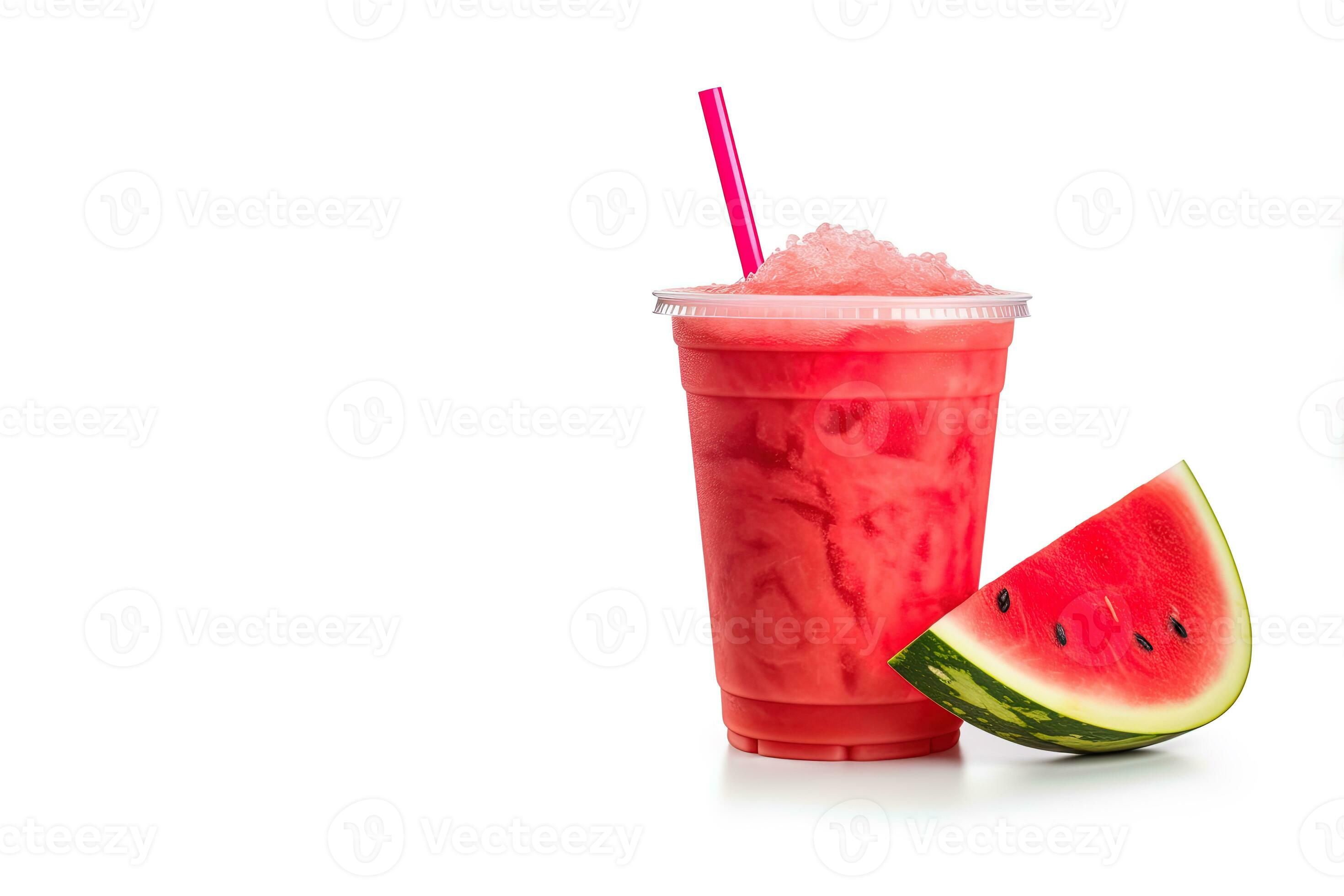 Watermelon Smoothie Cup with Straw - Free Download Images High Quality PNG,  JPG