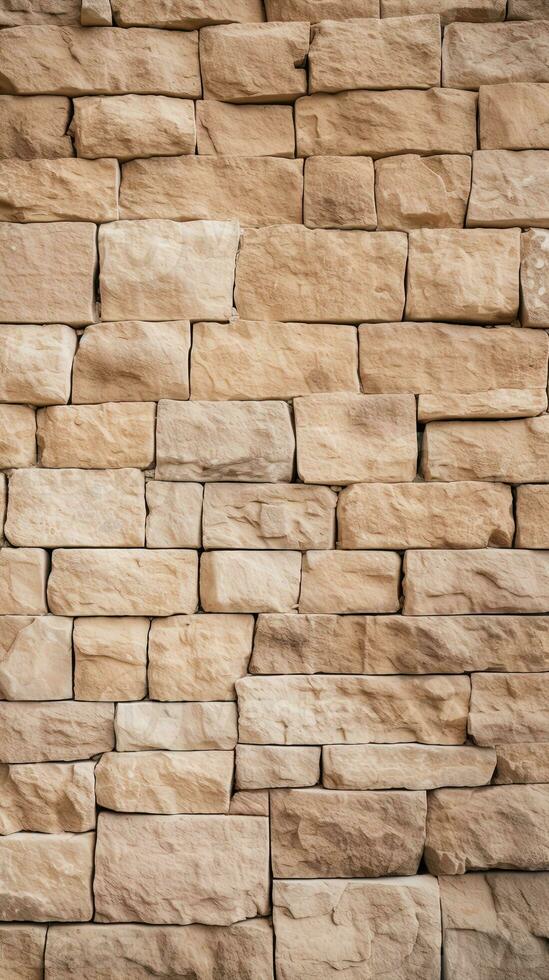 Beige stone wall texture background. ai generated photo