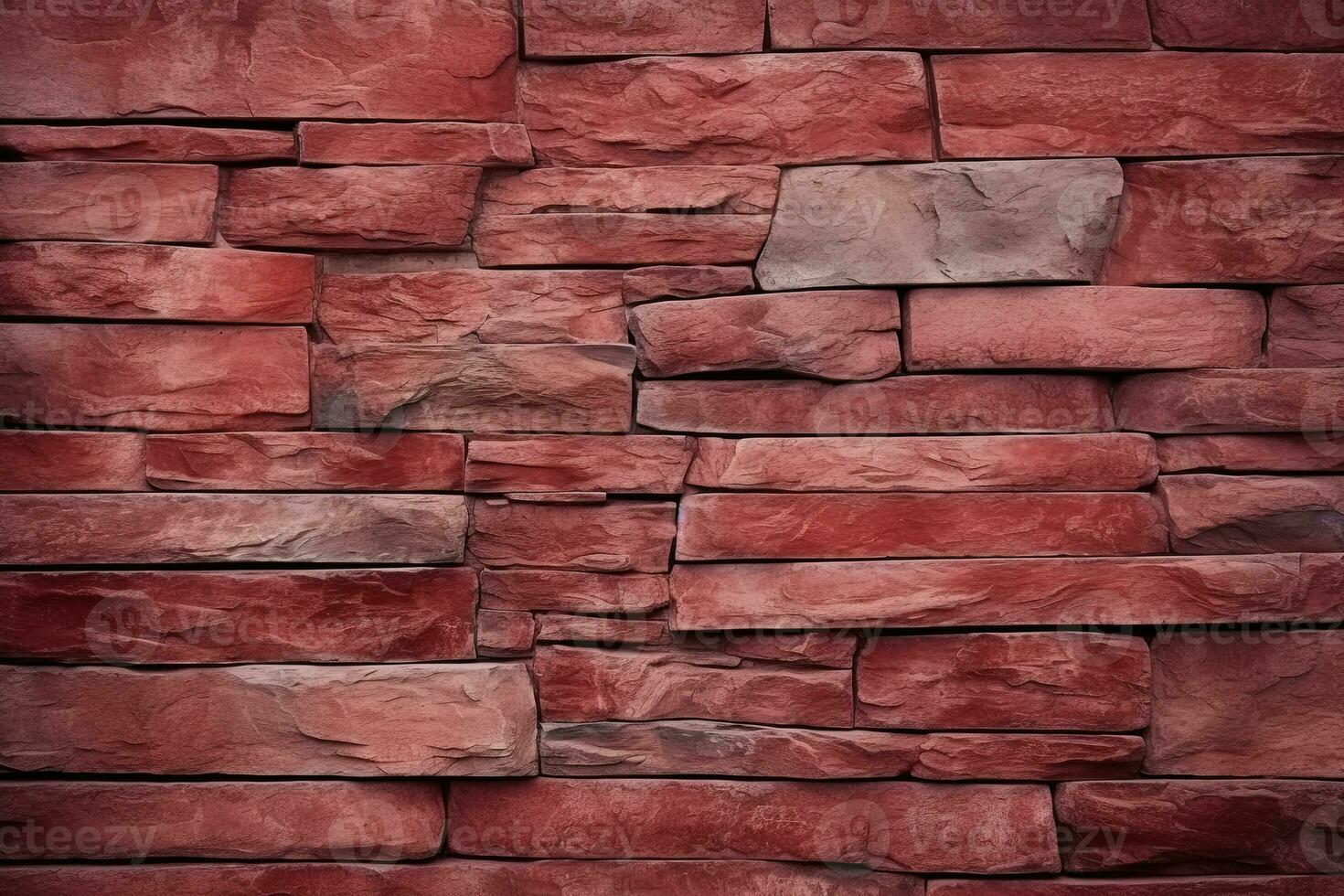 Red stone wall texture background. ai generated photo