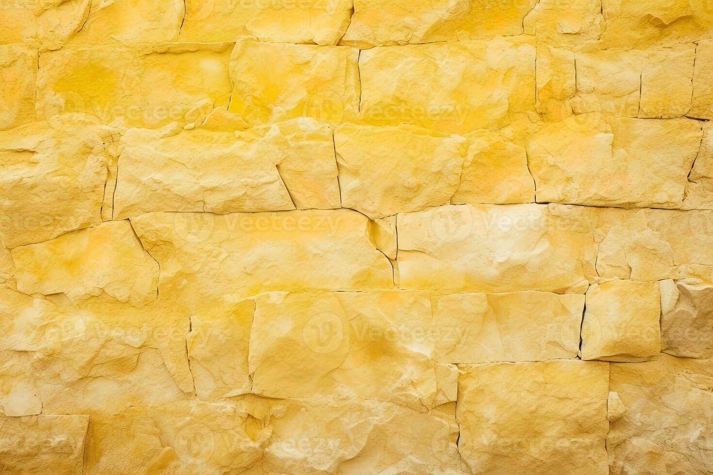 Yellow stone wall texture background. ai generated photo