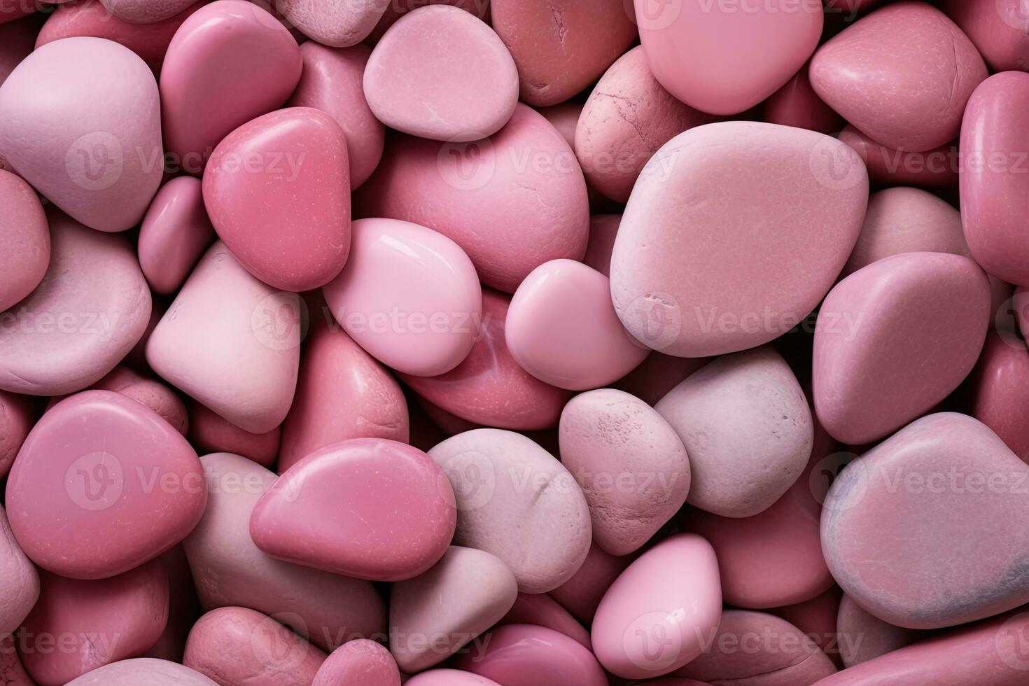 Pebbles stones background with pink toned. ai generated photo