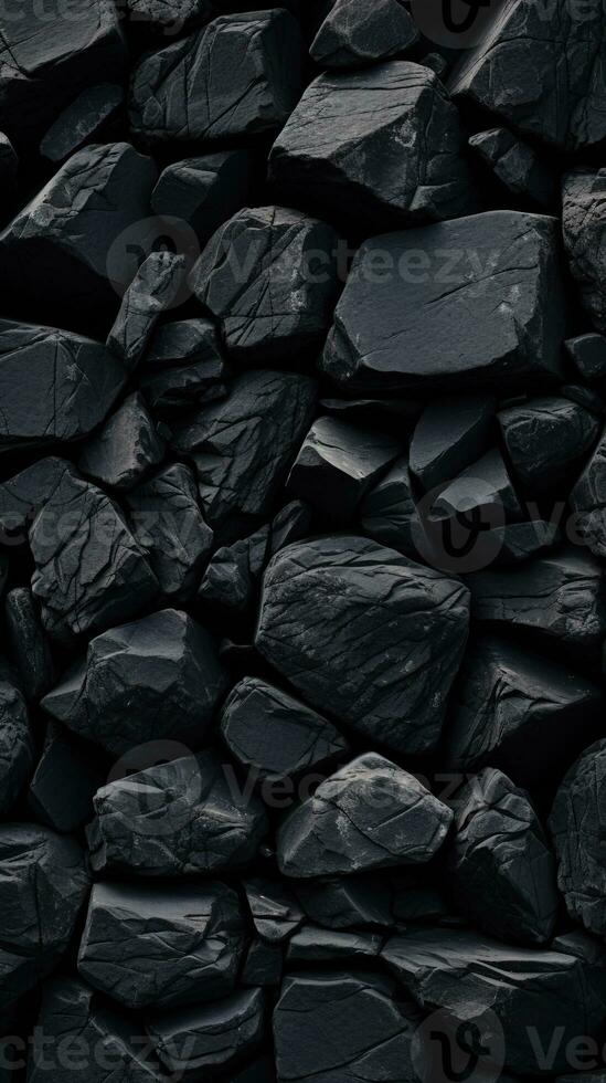 Pebbles stones background with black toned. ai generated photo