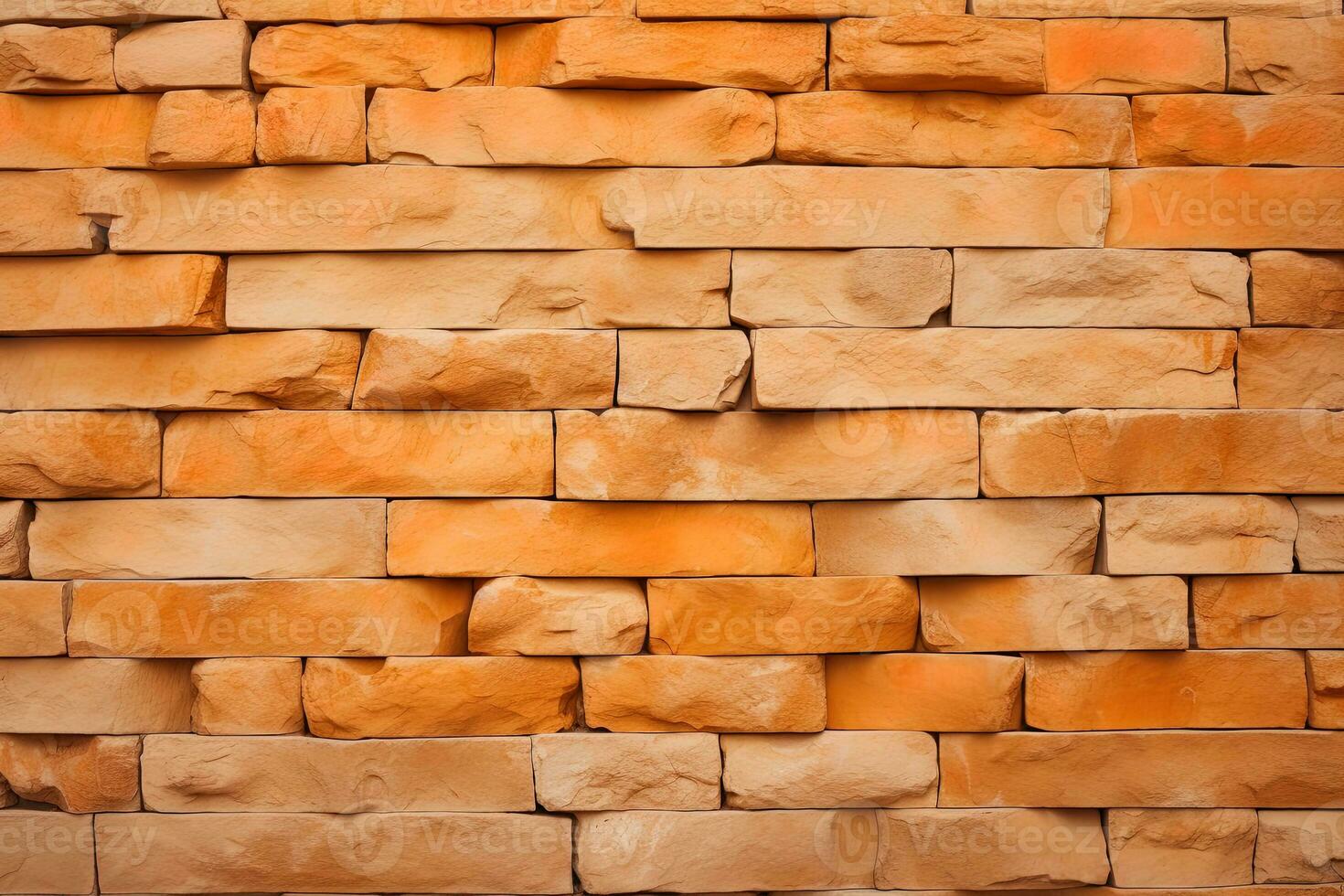 Orange stone wall texture background. ai generated photo
