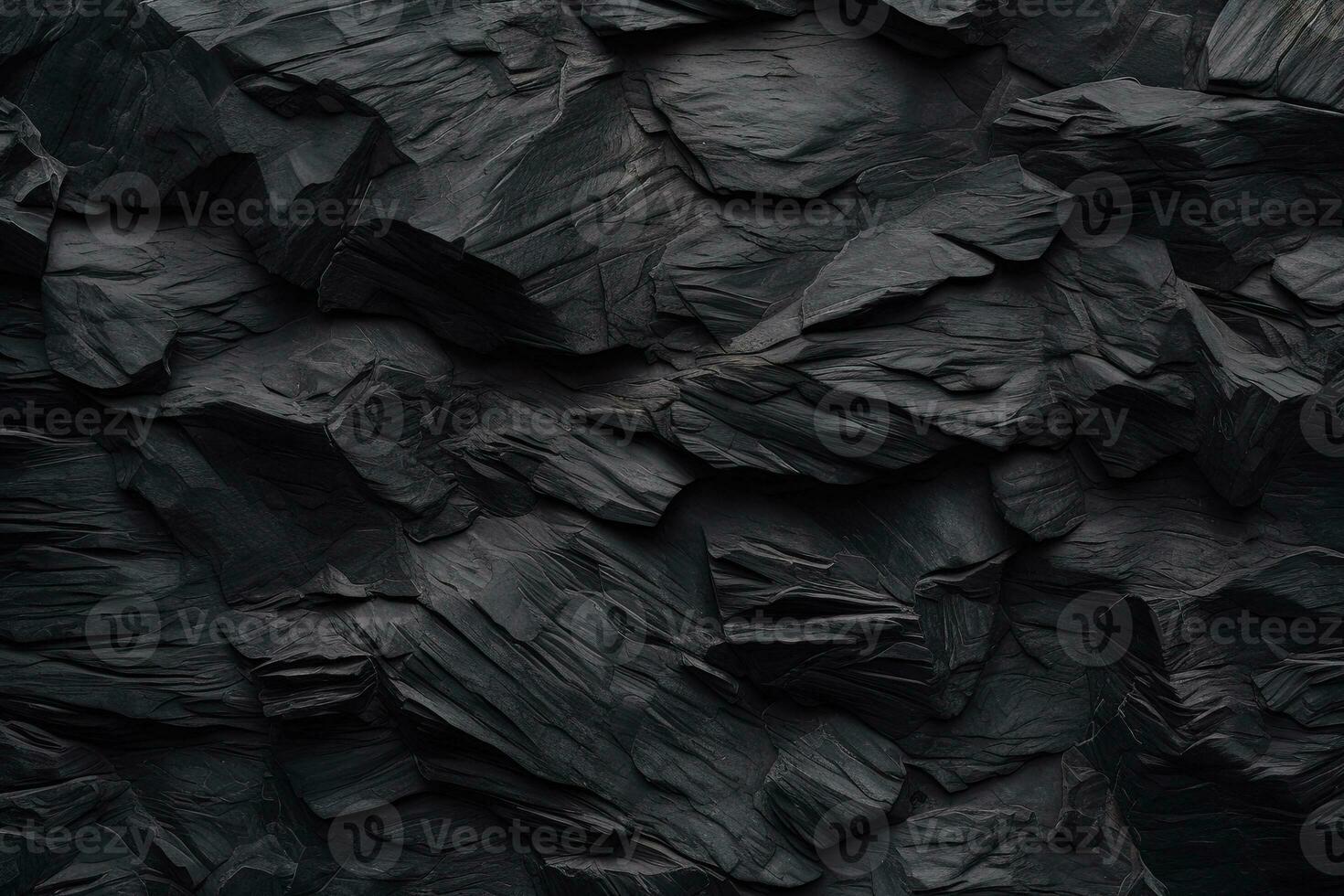 Black stone wall texture background. ai generated photo