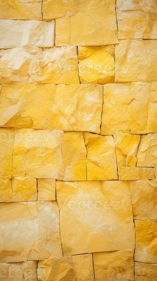 Yellow stone wall texture background. ai generated photo