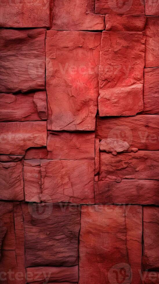 Red stone wall texture background. ai generated photo