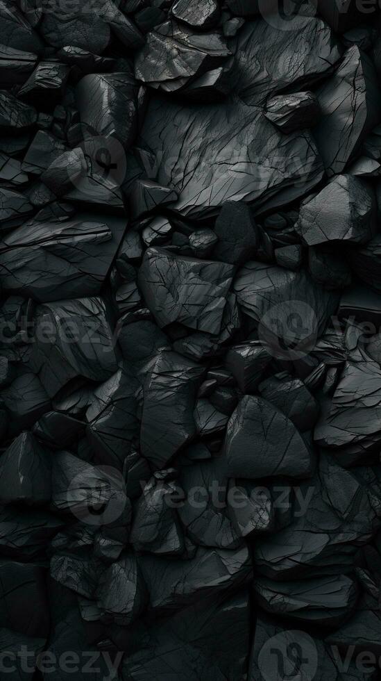 Pebbles stones background with black toned. ai generated photo