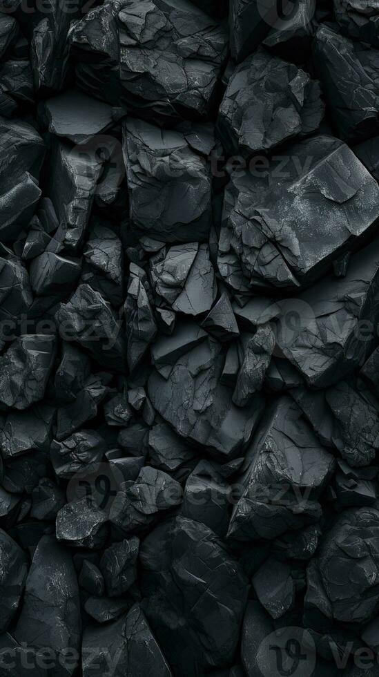 Pebbles stones background with black toned. ai generated photo