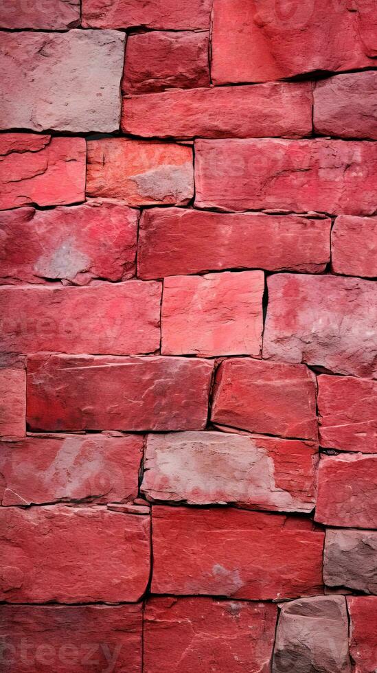 Red stone wall texture background. ai generated photo