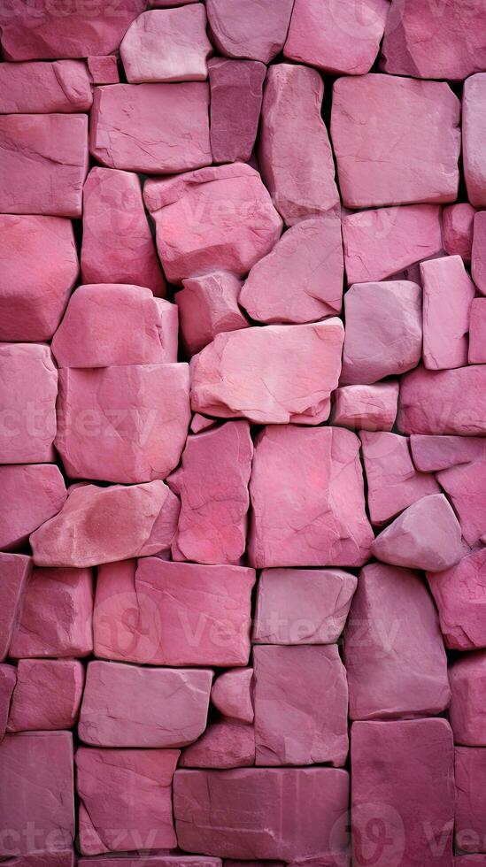 Pink stone wall texture background. ai generated photo