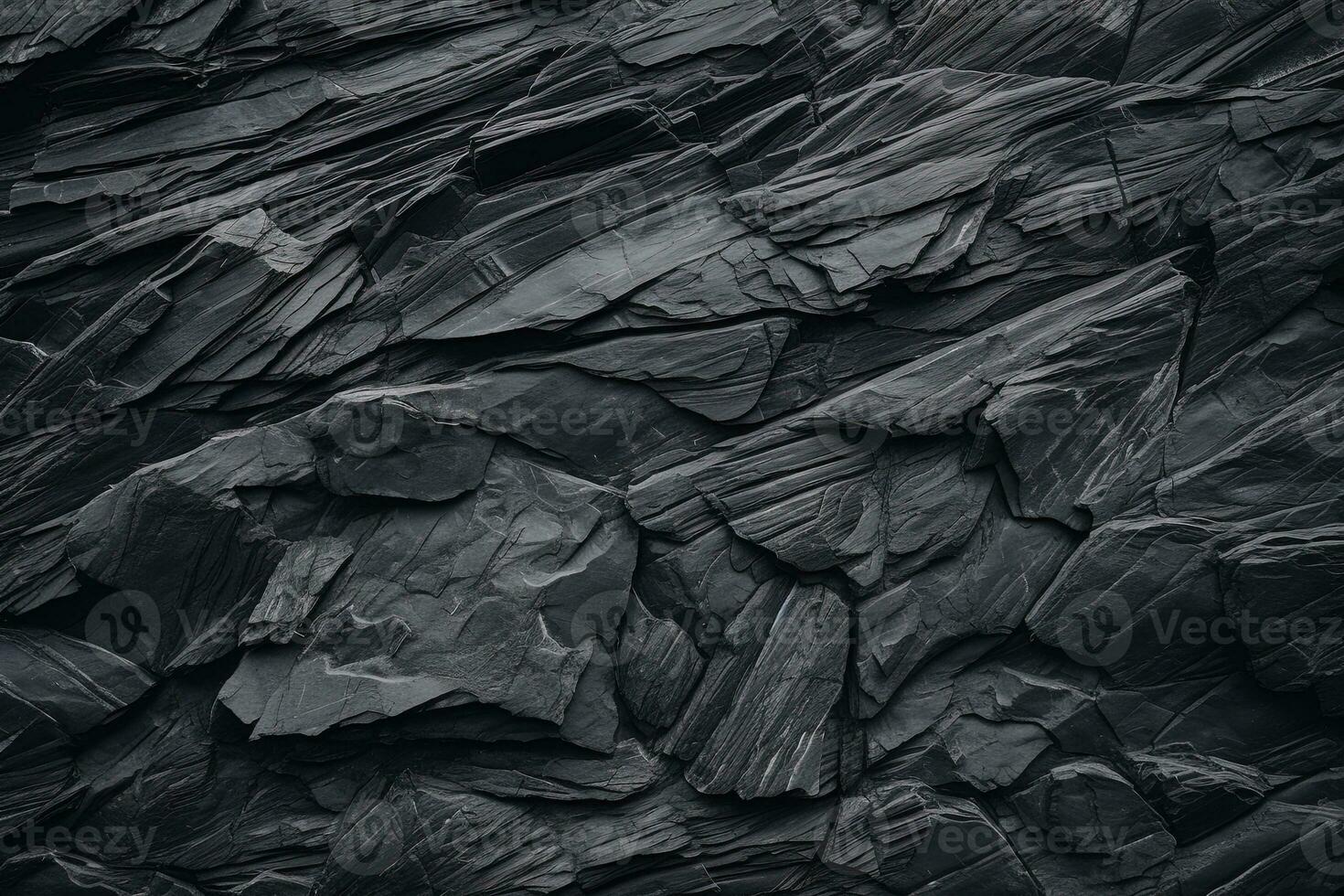 Black stone wall texture background. ai generated photo