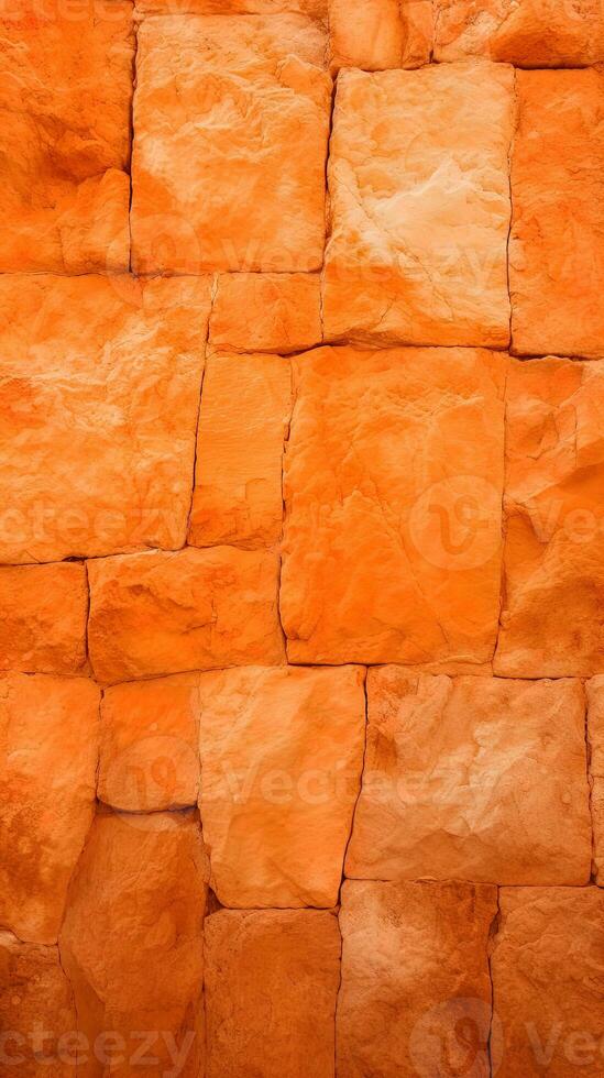 Orange stone wall texture background. ai generated photo