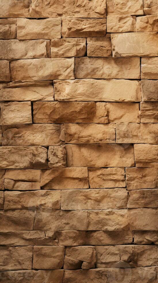 Brown stone wall texture background. ai generated photo